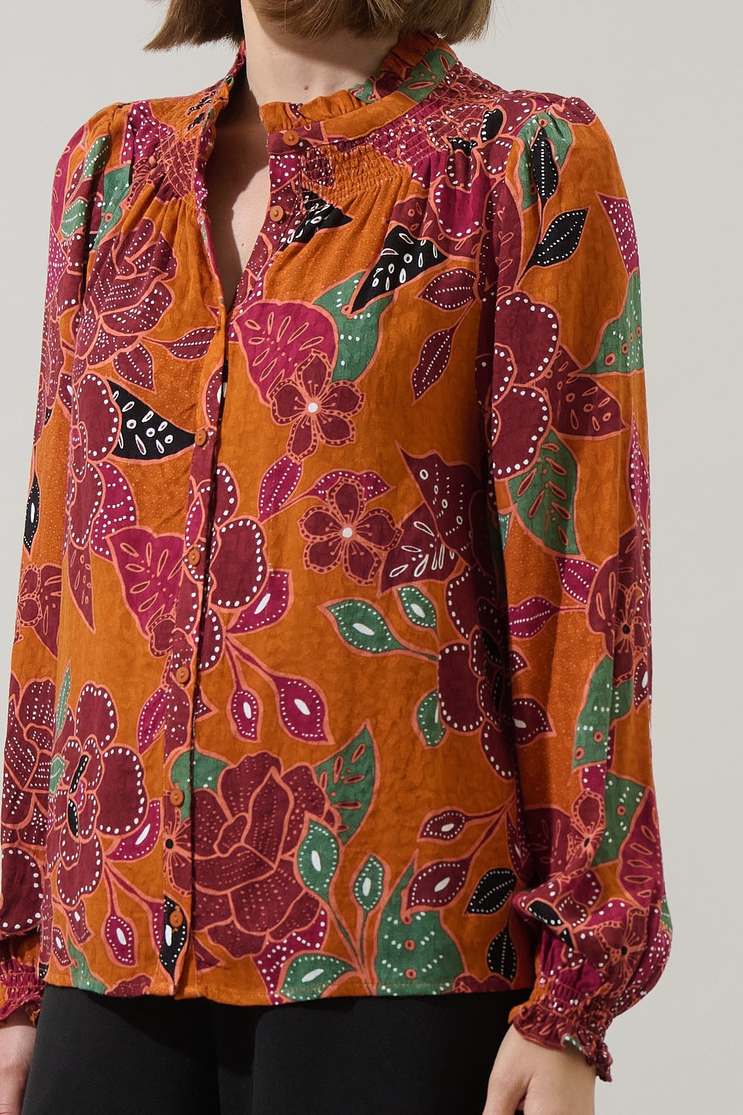 Marven Floral Merlie Button Down Top