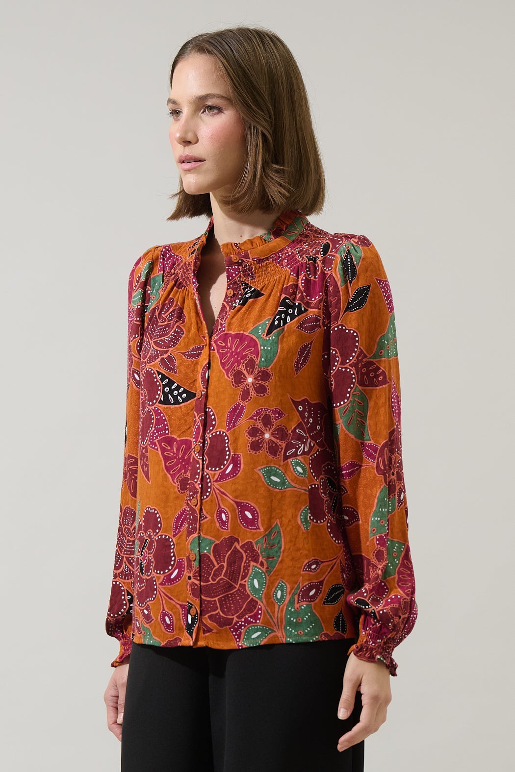 Marven Floral Merlie Button Down Top
