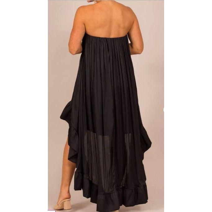 Olivia Ruffle Hem Hi Lo Dress