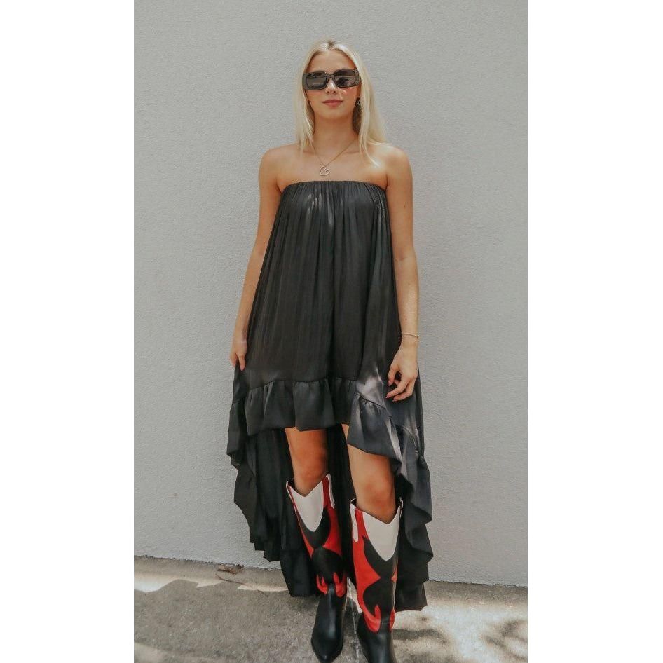 Olivia Ruffle Hem Hi Lo Dress