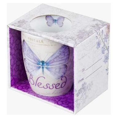 Blessed Purple Butterfly Coffee Mug - Jeremiah 17:7