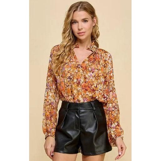 Fall Festival Floral Blouse