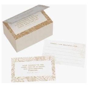 Grateful Gold and White Ceramic Gratitude Jar with Cards