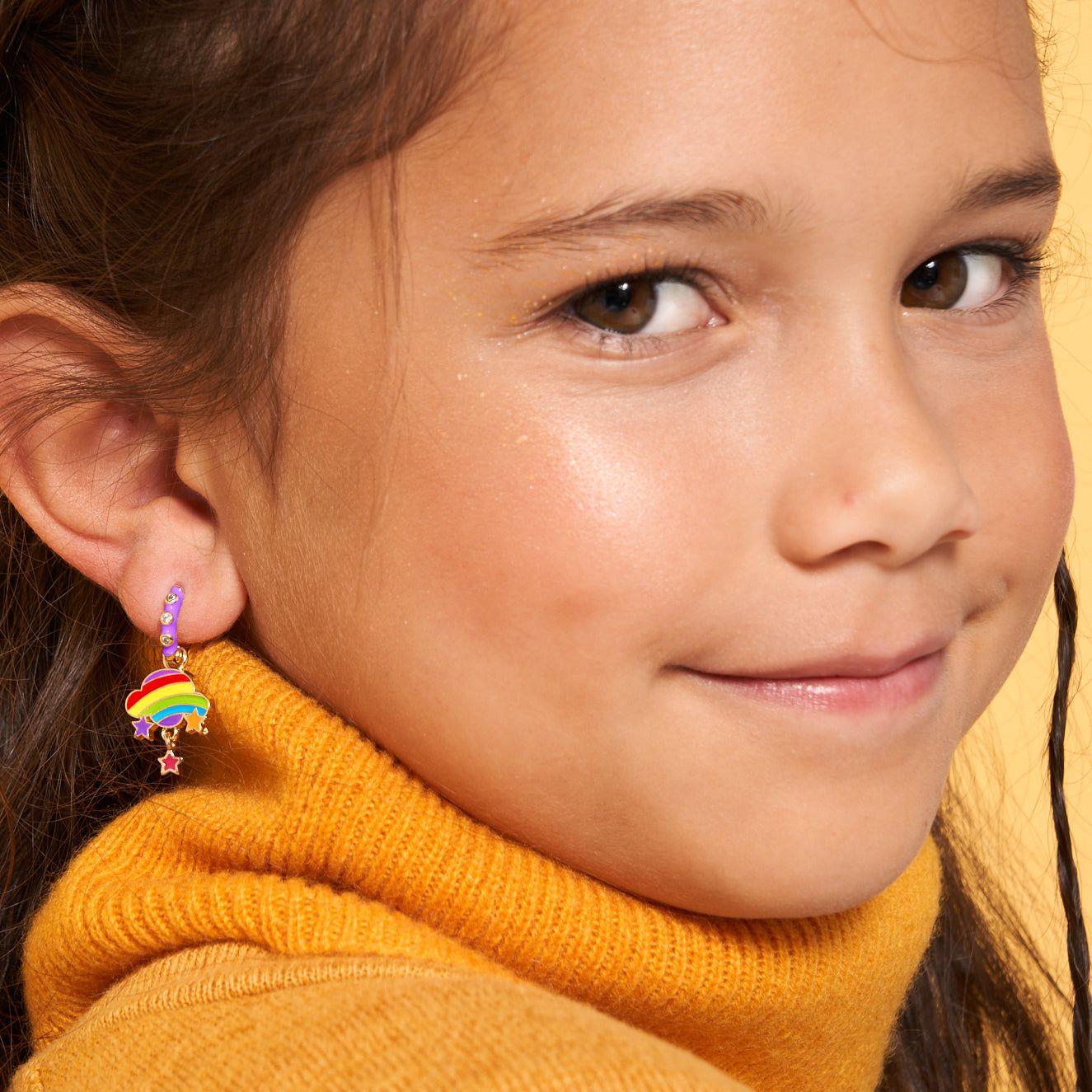 Necklace and Huggie Earring Gift Set | Rainbow Cloud