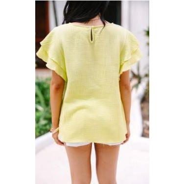It's All True Ruffled Gauze Top