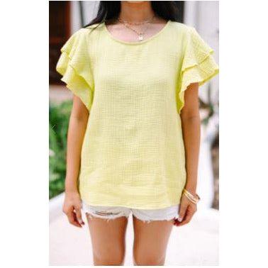 It's All True Ruffled Gauze Top