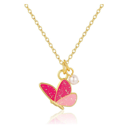 Sweet Petite Glitter Butterfly Necklace