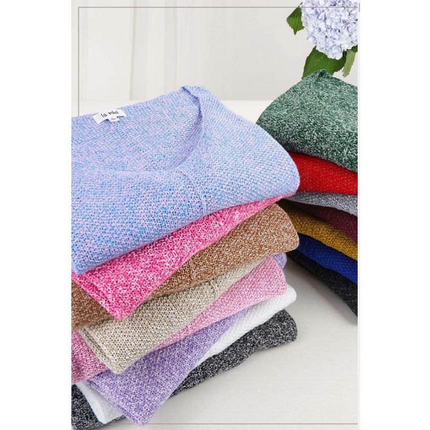 Leena Periwinkle Knit Crew Neck Sweater