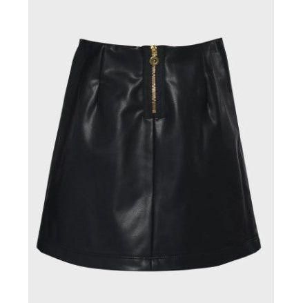 Hannah Banana faux leather skirt with multicolor flowers