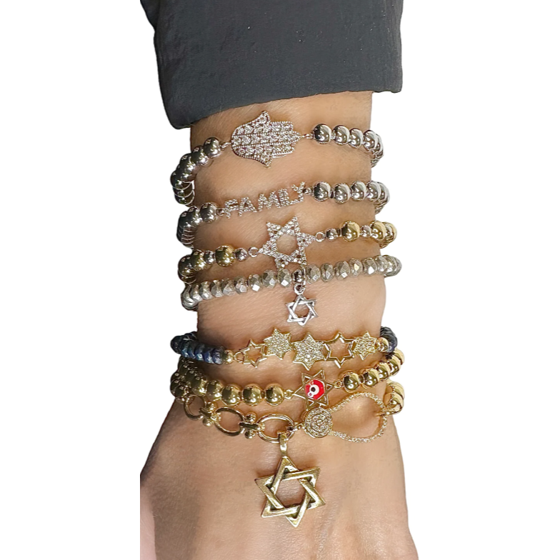 Love Lisa, Larisa Sexy Link Stretch Jewish Star Bracelet