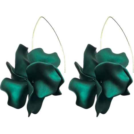 Matte Satin Air Bloom Drops- Emerald