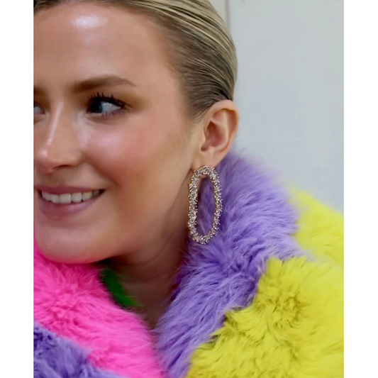 Crystal Garland Drop Earrings- PURPLE