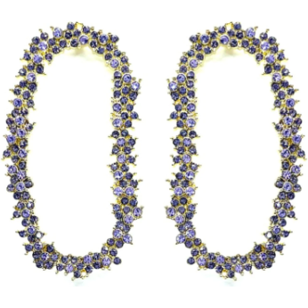 Crystal Garland Drop Earrings- PURPLE