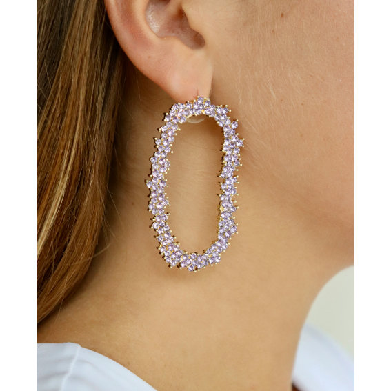 Crystal Garland Drop Earrings- PURPLE
