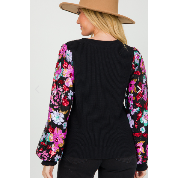 Fiona Glitter Sleeve Sweater