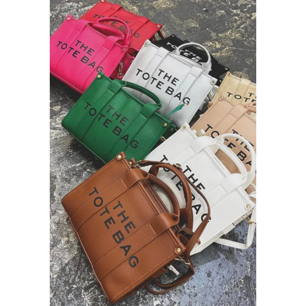 The Tote Bag Leather Crossbody Bag, RED