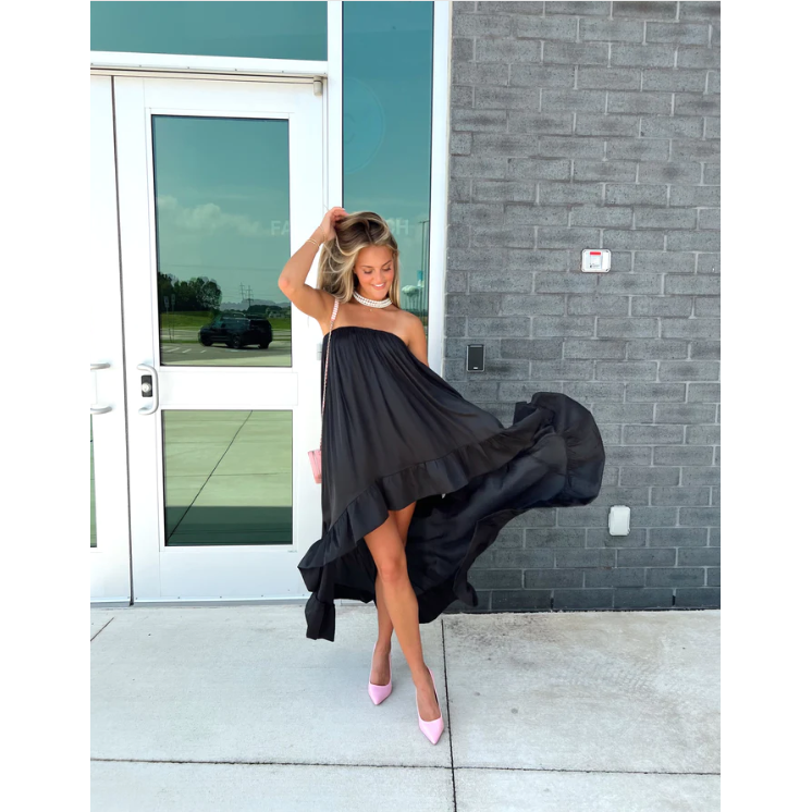 Olivia Ruffle Hem Hi Lo Dress