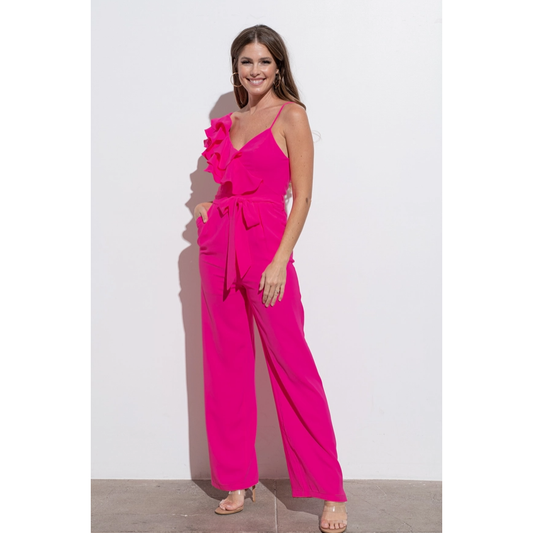 Stassi One Shoulder Ruffle Jumpsuit
