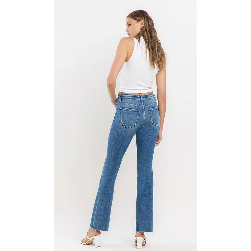 VERVET Mid Rise Raw Hem Ankle Bootcut Jean
