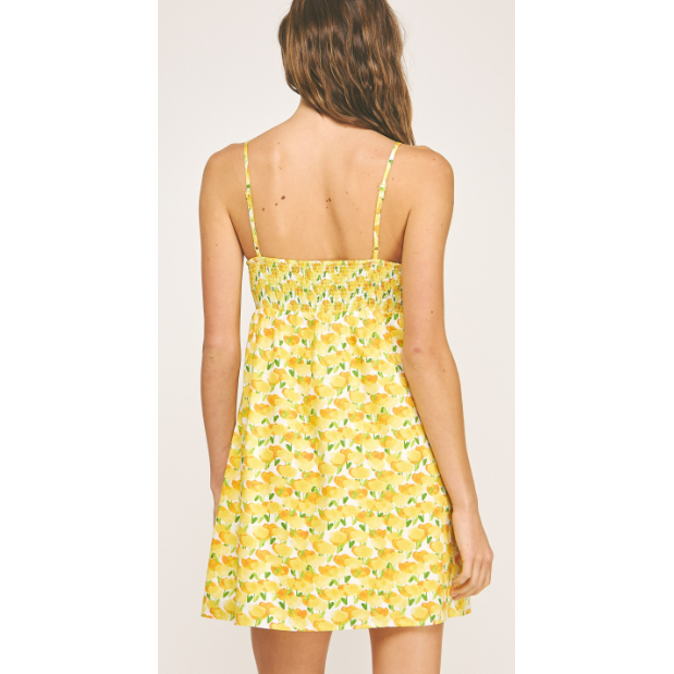 Lemon Print Mini Dress