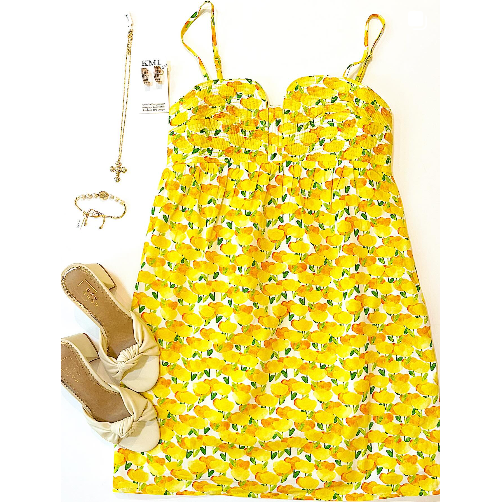 Lemon Print Mini Dress