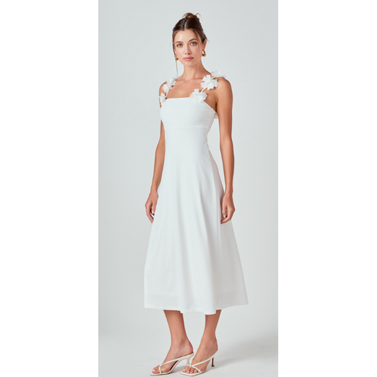 Rosette Shoulder Maxi Dress