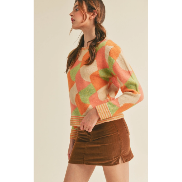 Ember Abstract Mix Pullover Sweater