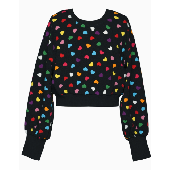 HANNAH BANANA Kids' Heart Crop Sweatshirt