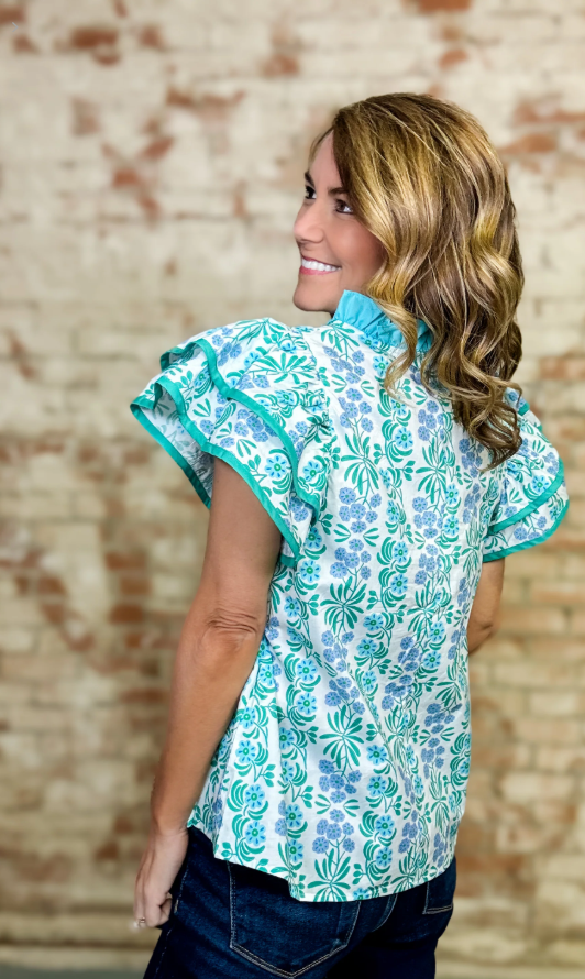 Breezy Sophistication Flutter Sleeve Top