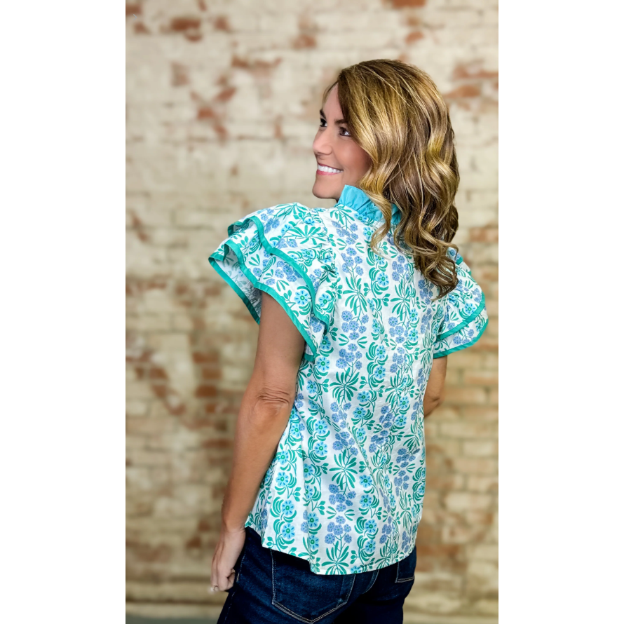 Breezy Sophistication Flutter Sleeve Top