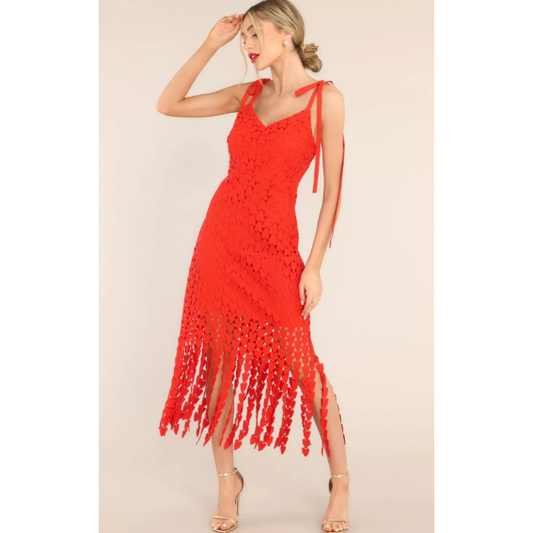 Whitney Midi Fringe Midi Dress