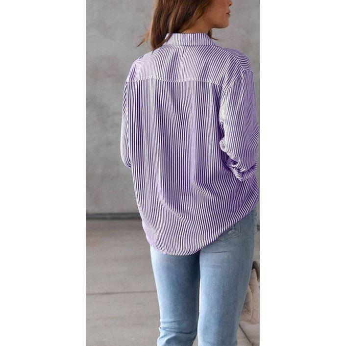 Striped Poplin Button Up Shirt