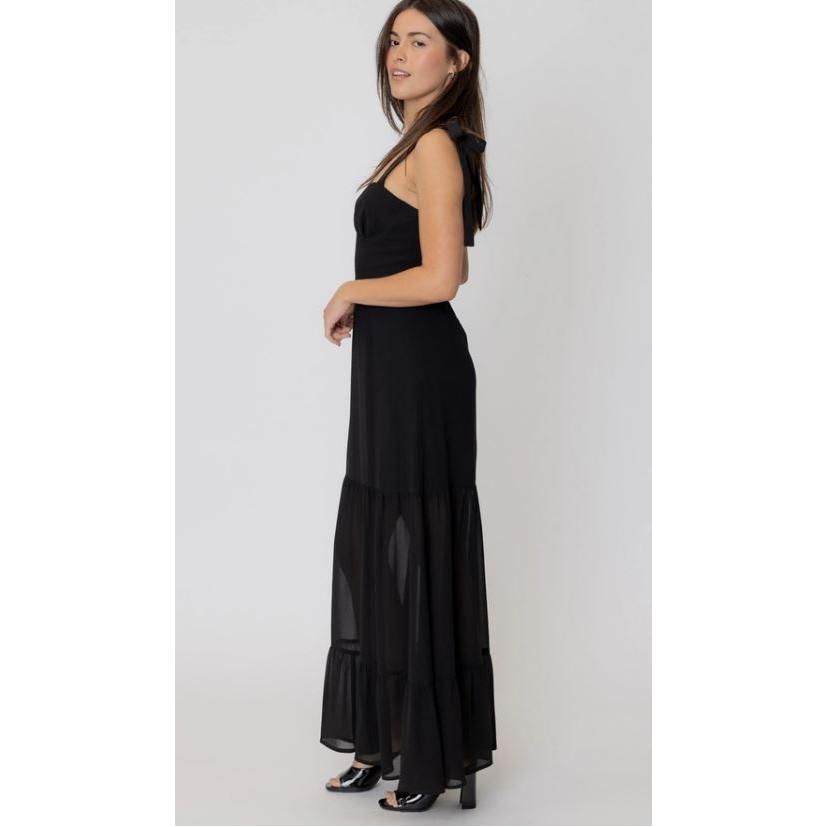 Eloise Sweetheart Neckline Maxi Dress with Shoulder Ties