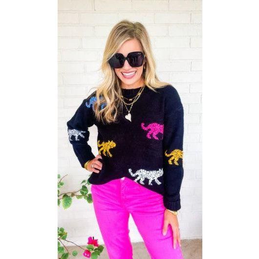 Wild Roar Multi Color Cheetah Print Sweater