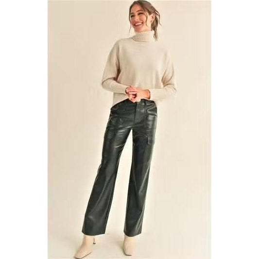 Reset By Jane Carrie Black Leather Pants