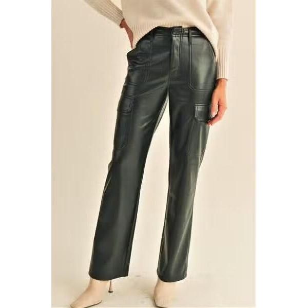 Reset By Jane Carrie Black Leather Pants