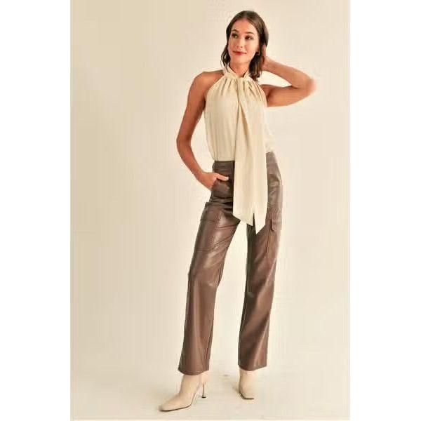 Reset By Jane Carrie Chocolate Leather Pants