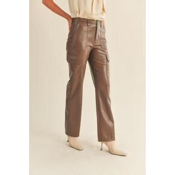 Reset By Jane Carrie Chocolate Leather Pants