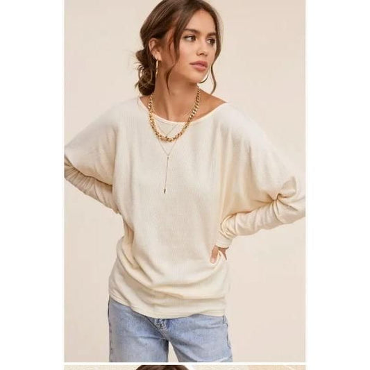 Kari Cream Dolman Sleeve Top