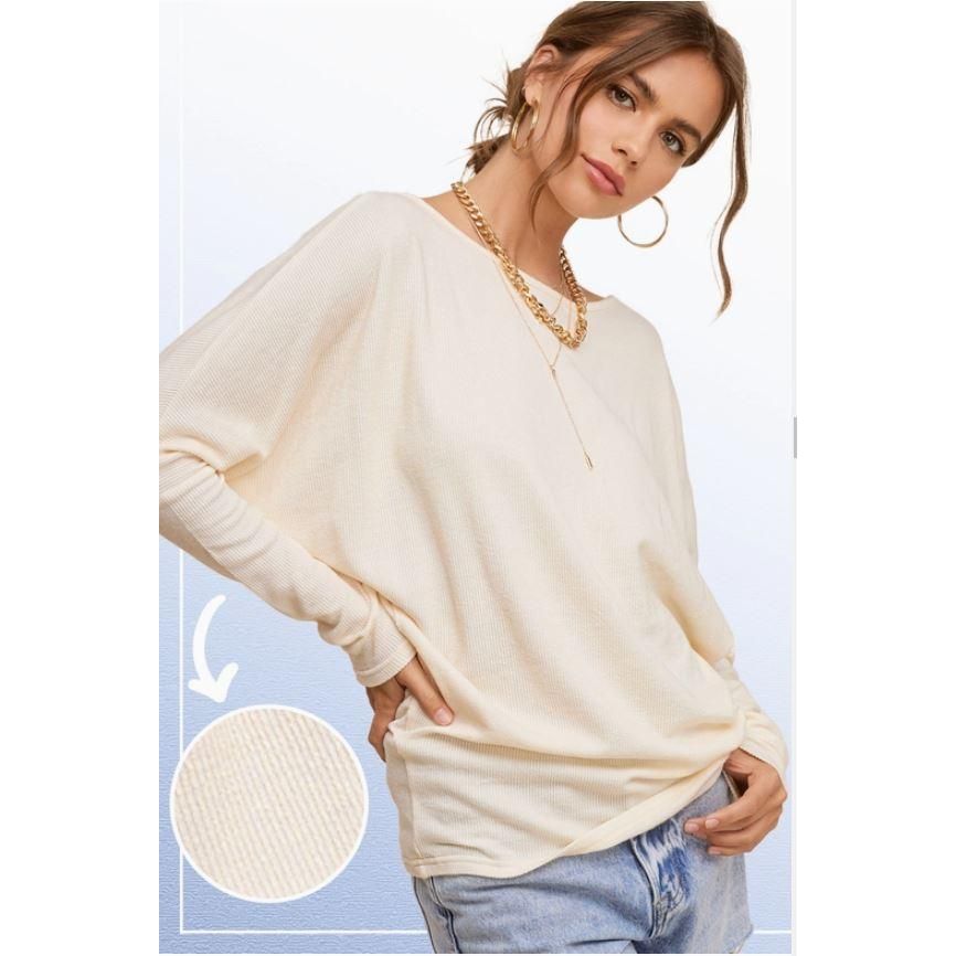 Kari Cream Dolman Sleeve Top