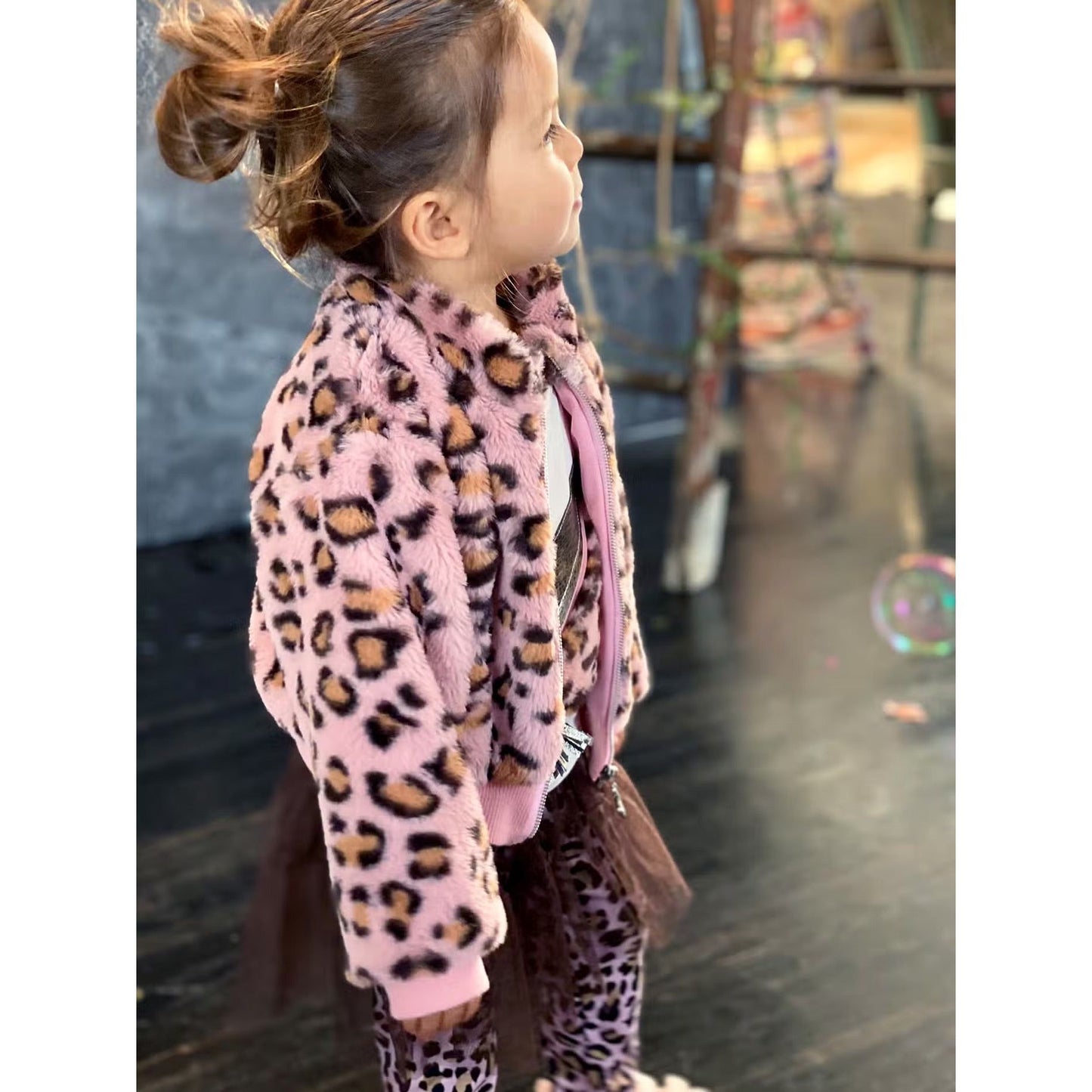 Hannah Banana Leopard Bomber Jacket