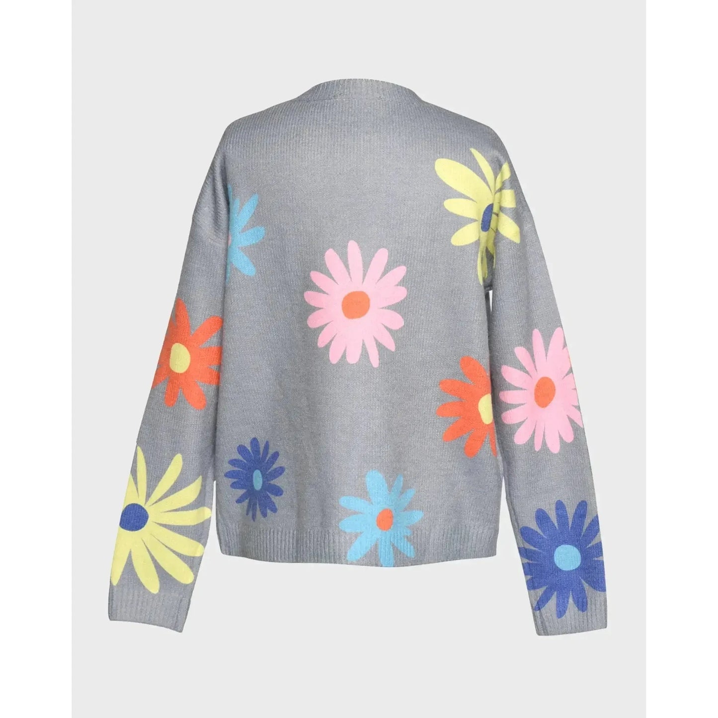 Hannah Banana Girl's Embellished Graphic Flower-Print Sweater