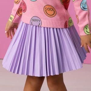 Hannah Banana Pleated Pleather Skirt-