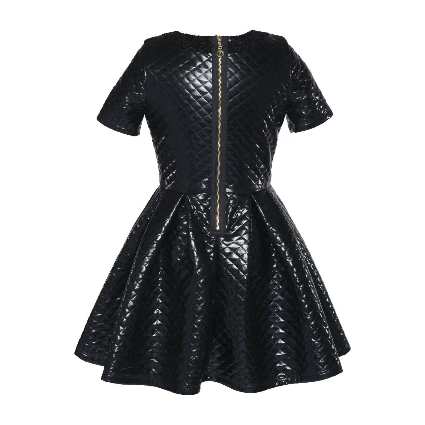 Hannah Banana Quilted Dress with Double Zip Detail