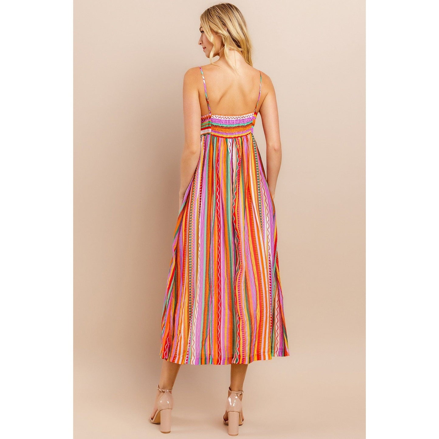 Ophelia Striped Midi Dress