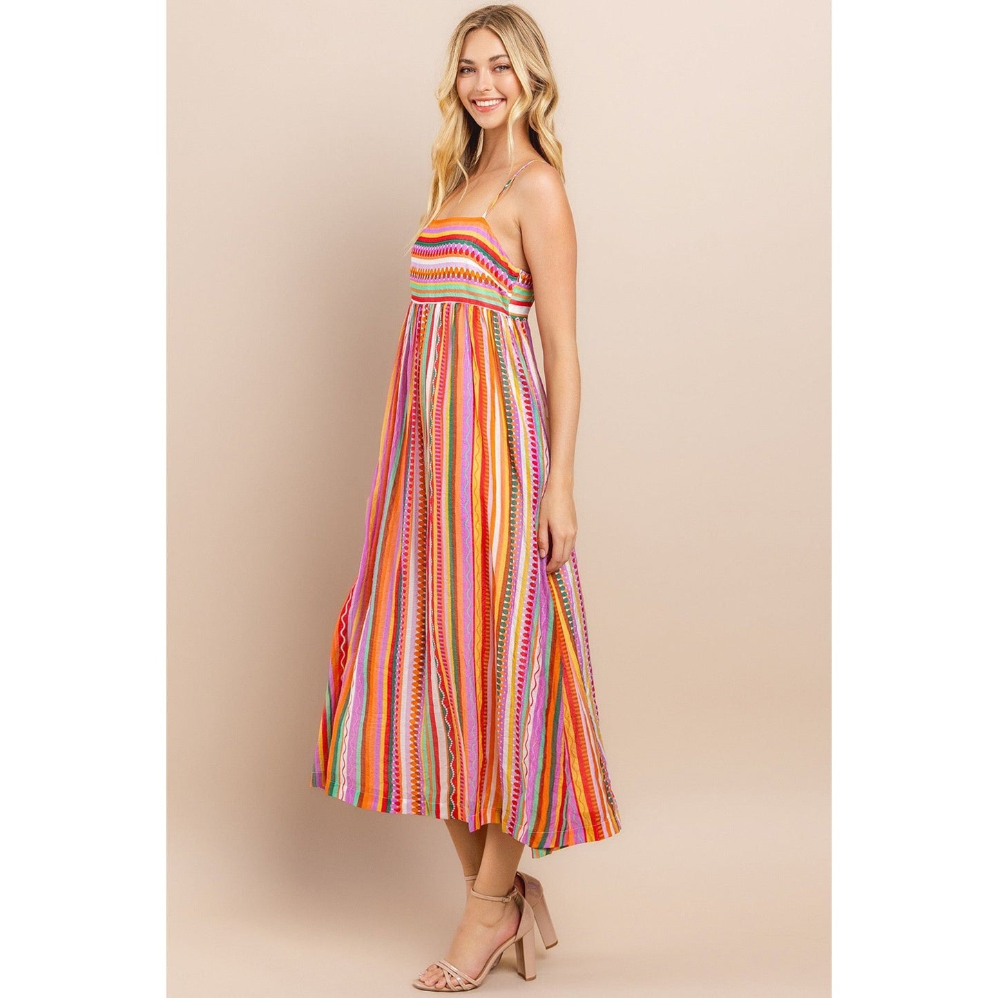 Ophelia Striped Midi Dress