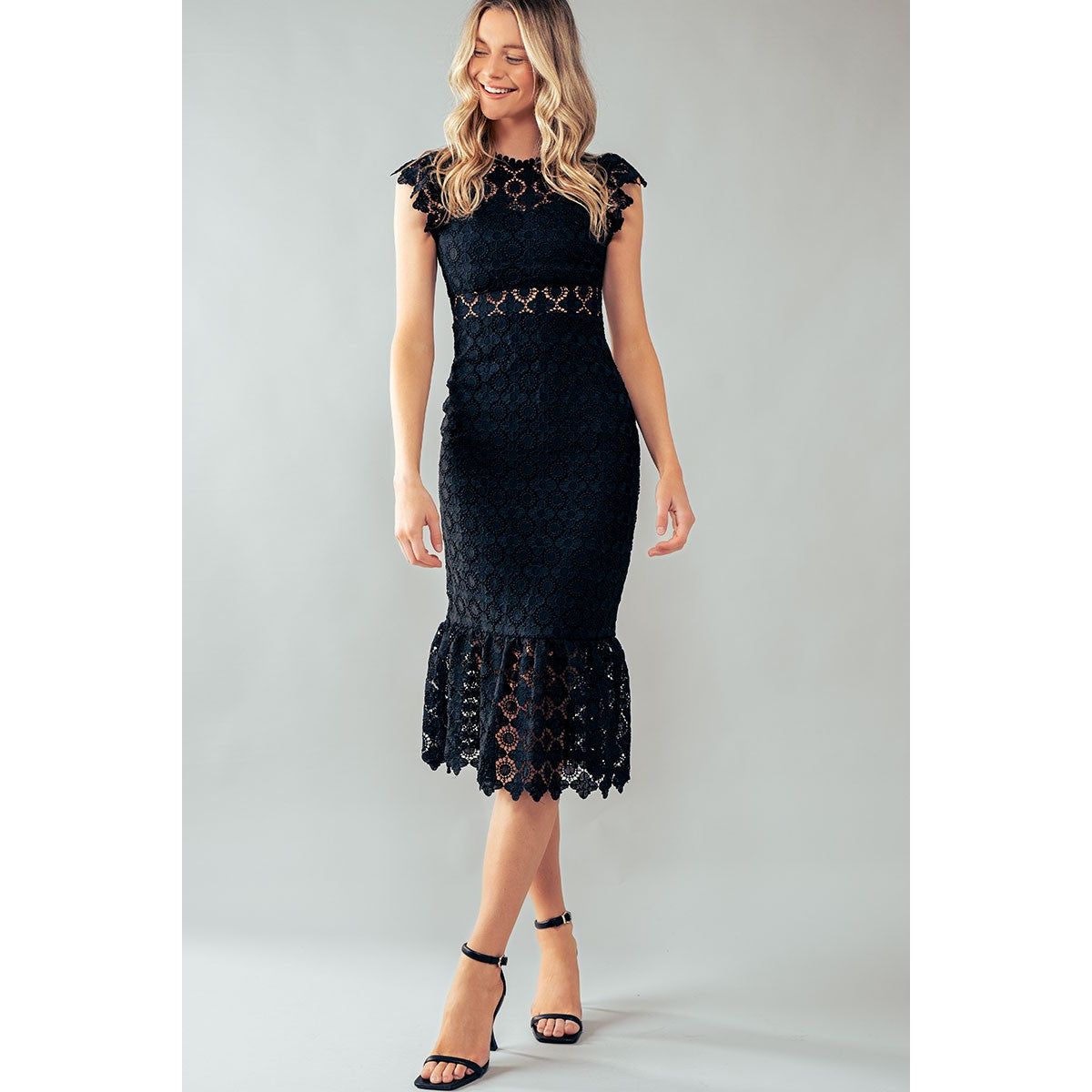 Hold Me Close Eyelet  Lace Embroidery Dress