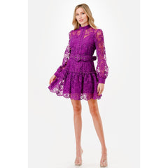 White Smoke Thinking Out Loud Mini Dress - PLUM