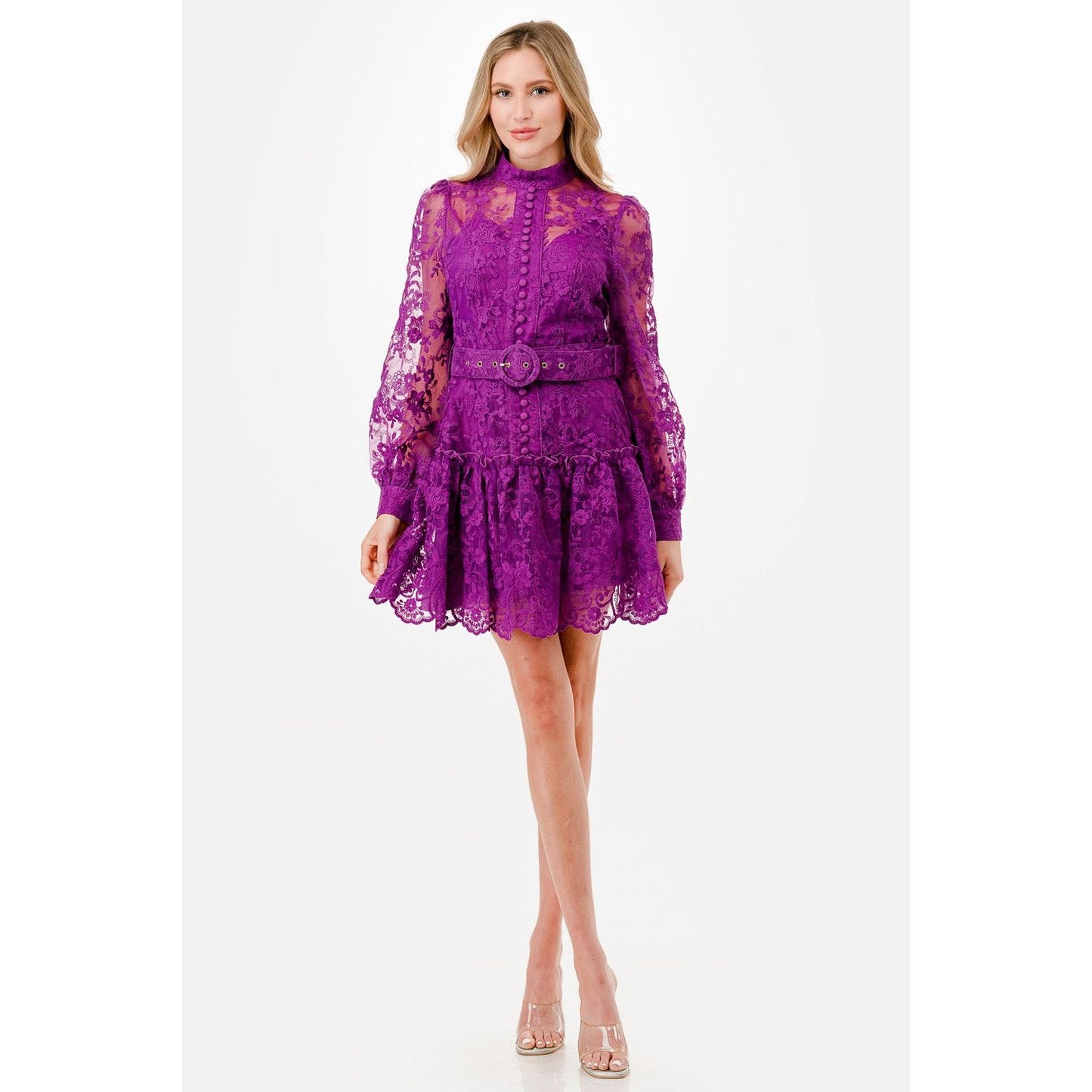 Thinking Out Loud Mini Dress - PLUM