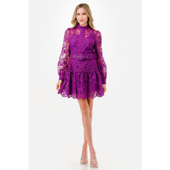 White Smoke Thinking Out Loud Mini Dress - PLUM